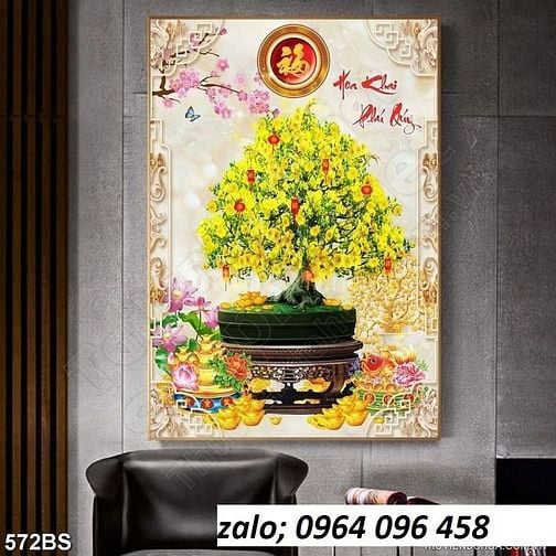 Tranh gạch 3d hoa mai - gạch tranh 3d hoa mai - XC444