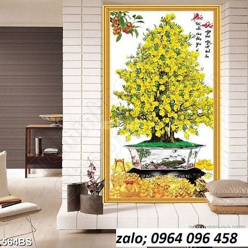 Tranh gạch 3d hoa mai - gạch tranh 3d hoa mai - XC444