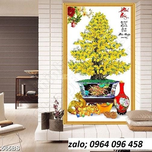 Tranh gạch 3d hoa mai - gạch tranh 3d hoa mai - XC444