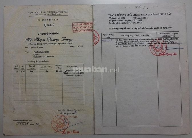 Cần bán miếng đất ở đường Nguyễn Xiển, phường Long Bình, Quận 9