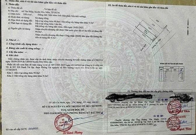 Bán căn nhà tại lê thị lơ, tân hiệp,hóc môn dt 109m2 giá 825 triệu