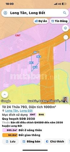 Bán 1000m2 đất mặt tiền đường nhựa 6m, quy hoạch 2 mặt tiền 