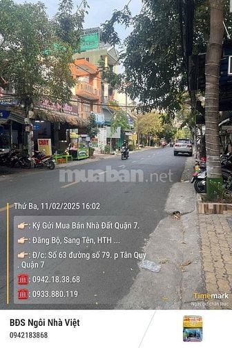 Bán Nhà Mặt Tiền Đường Số P Tân Quy Quận 7. DT 4,5x18m giá 11 tỷ.