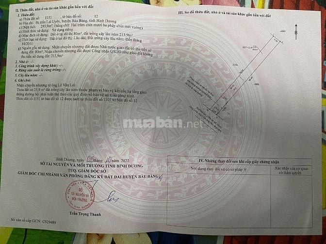 ĐẤT NỀN - SỔ SẴN - BÀU BÀNG - BẾN CÁT 