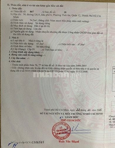 Chính chủ bán nhà mặt tiền 50 Thới An 15, P.Thới An, Q.12