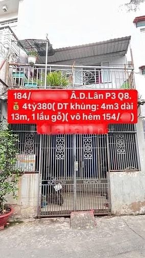 Nhà bán ADL hẻm xe hơi trước nhà , hẻm xi măng đẹp , cách mặt tiền ADL