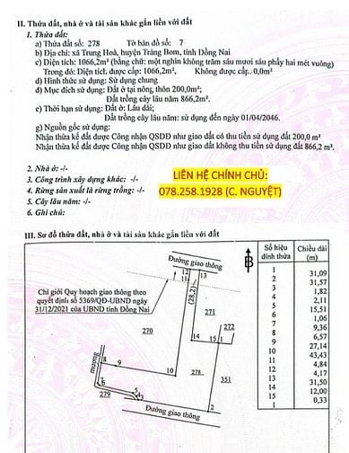 Bán đất có nhà, 2 mặt tiền – gần QL1A – Trung Hòa, Trảng Bom – 2.641m²