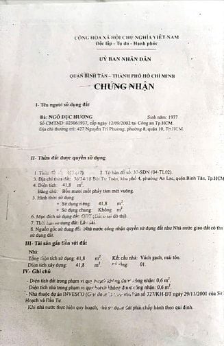 Nhà cấp 4 sổ riêng hẻm 4.5m Bùi Tư Toàn, An Lạc, Bình Tân, giá 3.9 tỷ