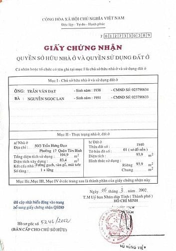 BÁN NHÀ MẶT TIỀN TRẦN HƯNG ĐẠO, PHƯỜNG TÂN SƠN NHÌ, TÂN PHÚ