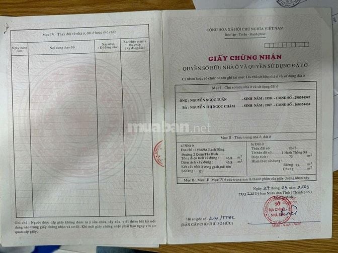 Bán biệt thự khu sân bay 187/37 Bạch Đằng, P.2, Tân Bình