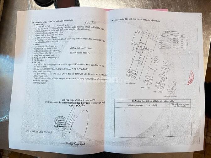Bán nhà 115 Ỷ Lan, P.Hiệp Tân, Q.Tân Phú, Vị trí đẹp, đường 13m