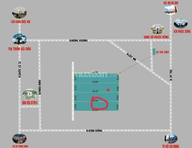 Bán Đất giá rẻ  tại Gò Dầu, Tây Ninh, ngang 10,5m, DT 440m2