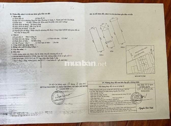 🌷 🌷 🌷 BÁN NHÀ MẶT TIỀN : 157C NGUYỄN TRÃI - P. 2 - Q. 5 - TPHCM