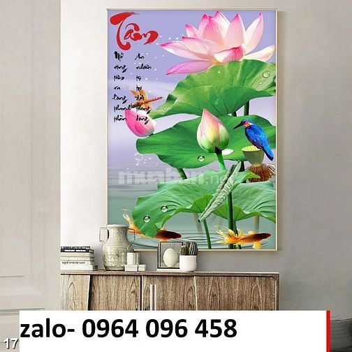 Tranh gạch 3d ốp tường hoa sen - SCX43