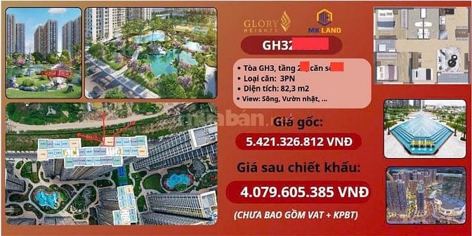 Căn Hộ 3PN Chính Chủ – Mua Trực Tiếp Từ Chủ Đầu Tư, Giá Tốt!
