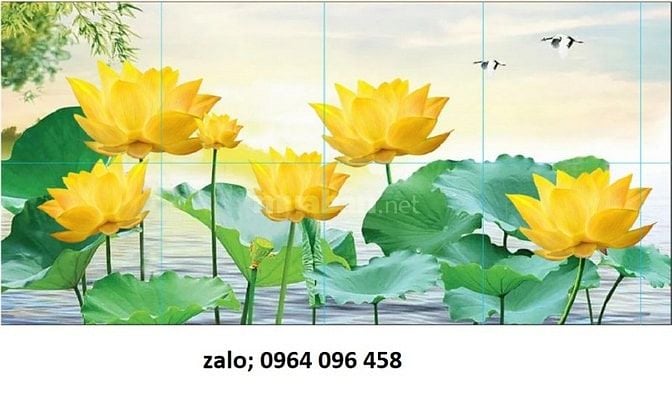 Tranh gạch 3d ốp tường hoa sen - SCX43