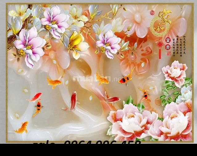 Tranh gạch 3d trang trí phòng khách đẹp sang trọng - SXX44