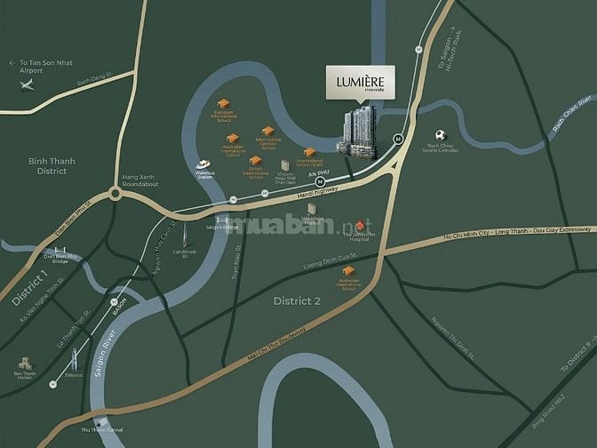 Cần bán Căn hộ tại Lumiere Riverside tầng cao gồm 2 phòng ngủ 77m2