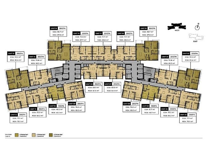 Cần bán Căn hộ tại Lumiere Riverside tầng cao gồm 2 phòng ngủ 77m2