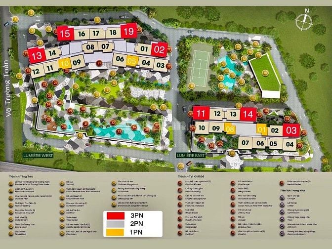 Cần bán Căn hộ tại Lumiere Riverside tầng cao gồm 2 phòng ngủ 77m2