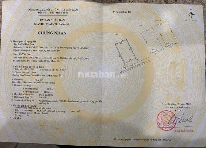 Chính chủ mình cần bán nhà đẹp kiên cố 3 tầng kiệt 5/7 Giang Văn Minh 
