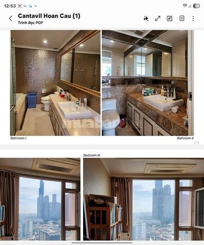 Bán căn hộ cao cấp CANTAVIL Hoàn Cầu tầng trên cao 154m2 chỉ 7,5 tỷ.
