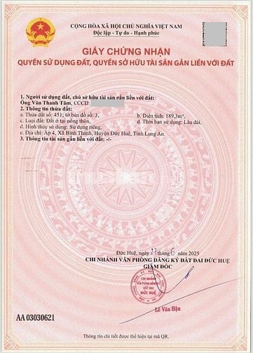 150tr sang sổ thổ 189m2, còn lại trả dần, chính chủ đứng tên