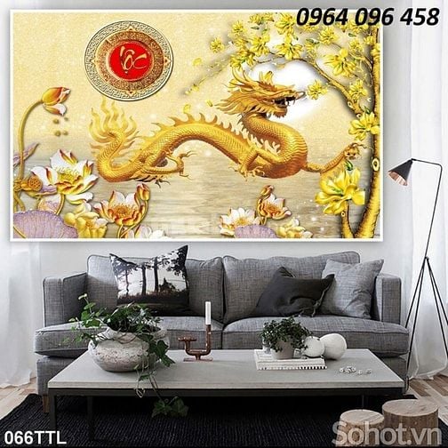 Tranh gạch 3d long lân quy phụng - C44