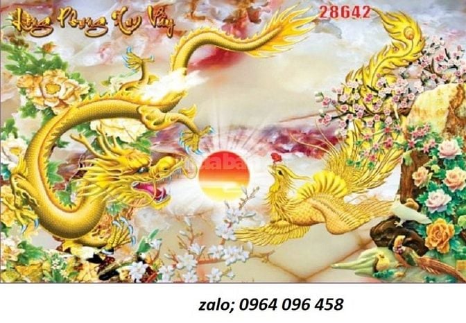 Tranh gạch 3d long lân quy phụng - C44