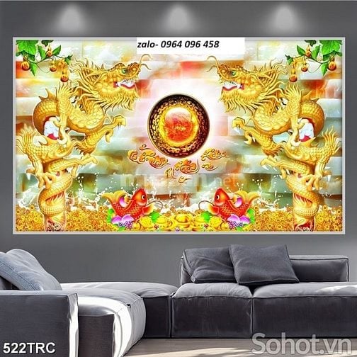 Tranh gạch 3d long lân quy phụng - C44