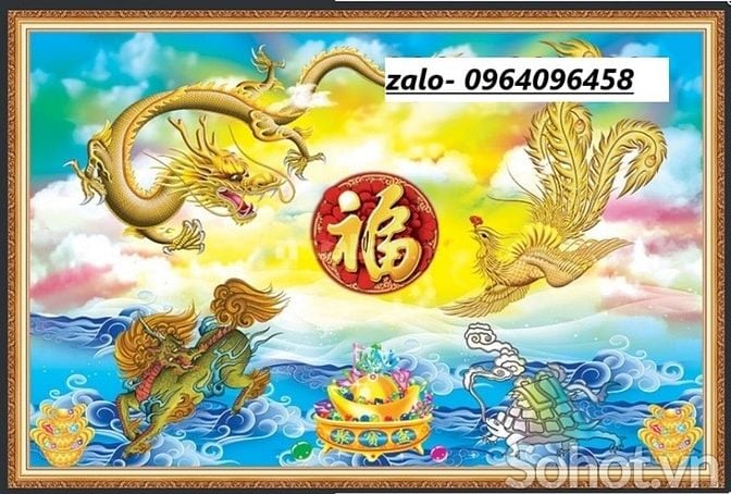 Tranh gạch 3d long lân quy phụng - C44
