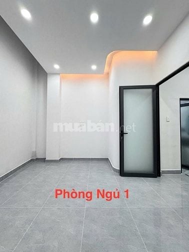 Nhà mới xây DT: 4.1x14.5m nở hậu, 3PN 3WC có Phòng Ngủ dưới trệt 