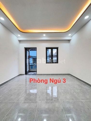 Nhà mới xây DT: 4.1x14.5m nở hậu, 3PN 3WC có Phòng Ngủ dưới trệt 
