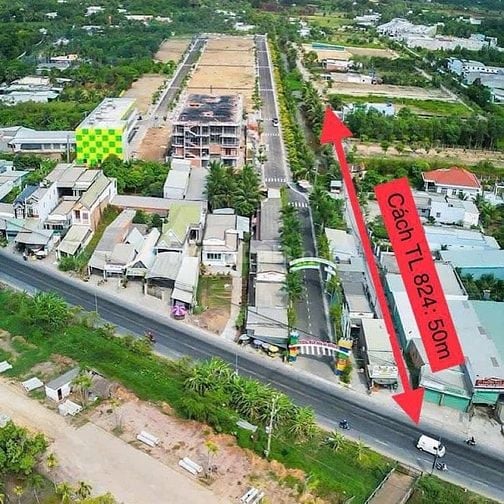 Đất mặt tiền đường Tỉnh Lộ 824 - Ngay thị trấn Đức Hoà - gần Vinhomes