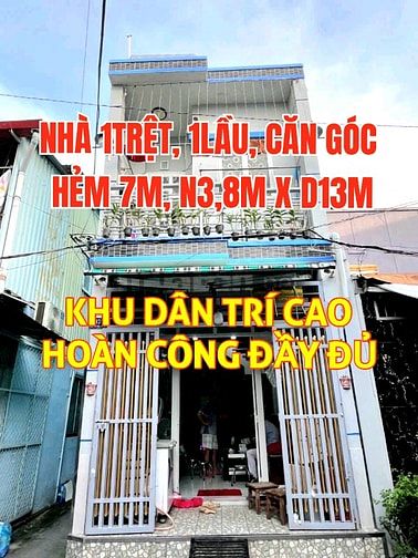 Bán gấp nhà căn góc 1trệt, 1 lầu, 3,8mx13m, Hẻm 7m, Phạm T Hiển P5,Q8.