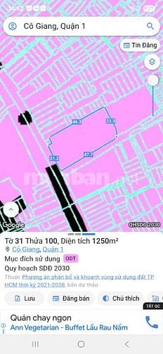 Bán đất 2 mặt tiền Trần Đình Xu p. Cô Giang quân 1 giá 450 tỷ