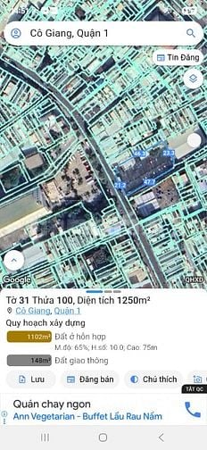 Bán đất 2 mặt tiền Trần Đình Xu p. Cô Giang quân 1 giá 450 tỷ