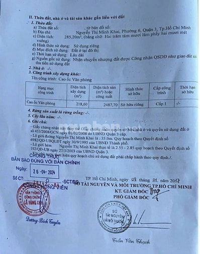 Bán tòa nhà 2 mặt tiền Nguyễn Thị Minh Khai, Quận 3 – thu 1 tỷ/tháng