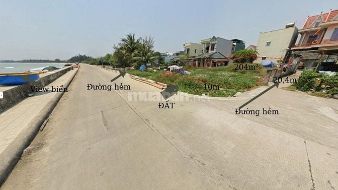 Chính chủ bán đất view sát cạnh biển mỹ khê 204m²,mặt tiền 10m,2 hẻm