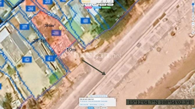 Chính chủ bán đất view sát cạnh biển mỹ khê 204m²,mặt tiền 10m,2 hẻm