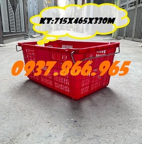 Bán buôn sọt có quai, sọt giá rẻ tại hà nội, sóng nhựa hở Hs011