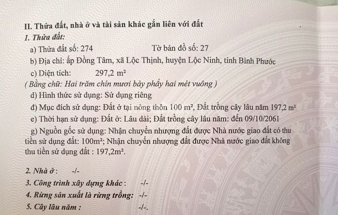 CHÍNH CHỦ BÁN ĐẤT THỔ CƯ MẶT TIỀN 5x59m, 297 m2, SHR