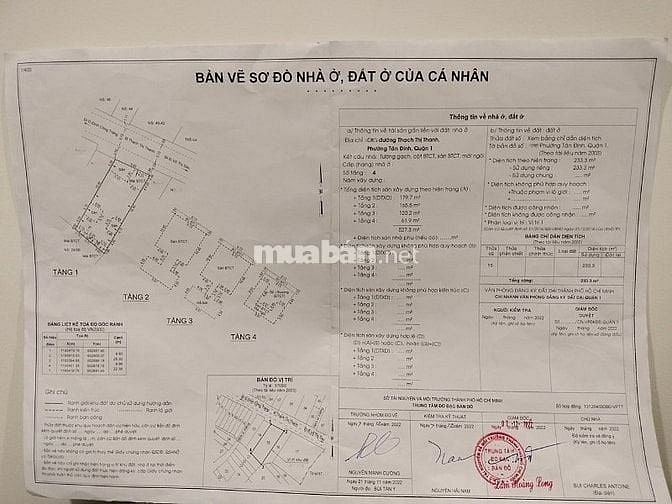 BÁN NHÀ MẶT TIỀN : 27A THẠCH THỊ THANH - P. TÂN ĐỊNH - Q. 1 