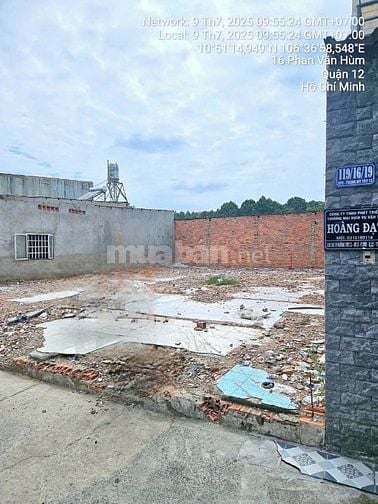 Bán đất đường Phan Văn Hùm, Tô Ký, Trung Mỹ Tây, Quận 12, 4x18, 3tỷ780