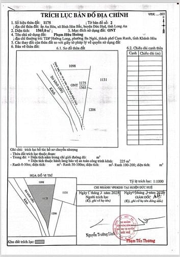 Gấp bán rẻ 1565m2 Thổ cư full ấp An Hòa, Bình Hòa Bắc, Đức Huệ, Long a