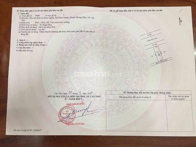 BÁN NỀN THỔ CƯ TRUNG TÂM PHONG ĐIỀN, khu TĐC Nhơn Nghĩa - GIÁ TỐT!