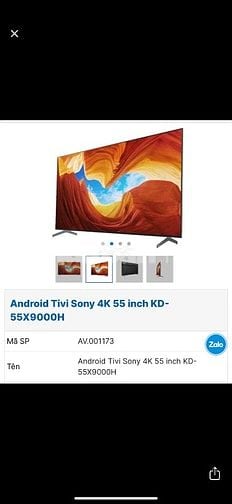Tivi Sony 4K 55 inch KD-55X9000H 8tr