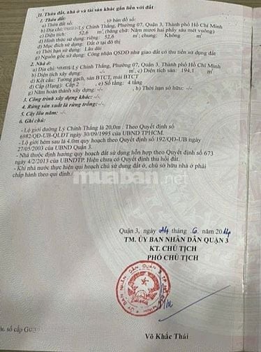 🌷 🌷 🌷 BÁN NHÀ 2 MẶT TIỀN TRƯỚC VÀ SAU : 148A LÝ CHÍNH THẮNG - P. 7 