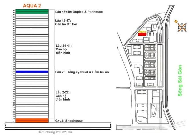 Bán Căn hộ tại Vinhomes Golden River VHGR Quận 1 tầng cao Aqua2 gồm 2 