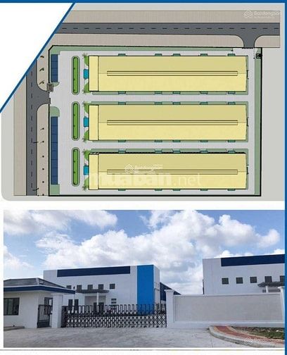 Cho thuê kho xưởng 12.000 m2 mới xây dựng,Tiền Giang :Xưởng:5.400m2